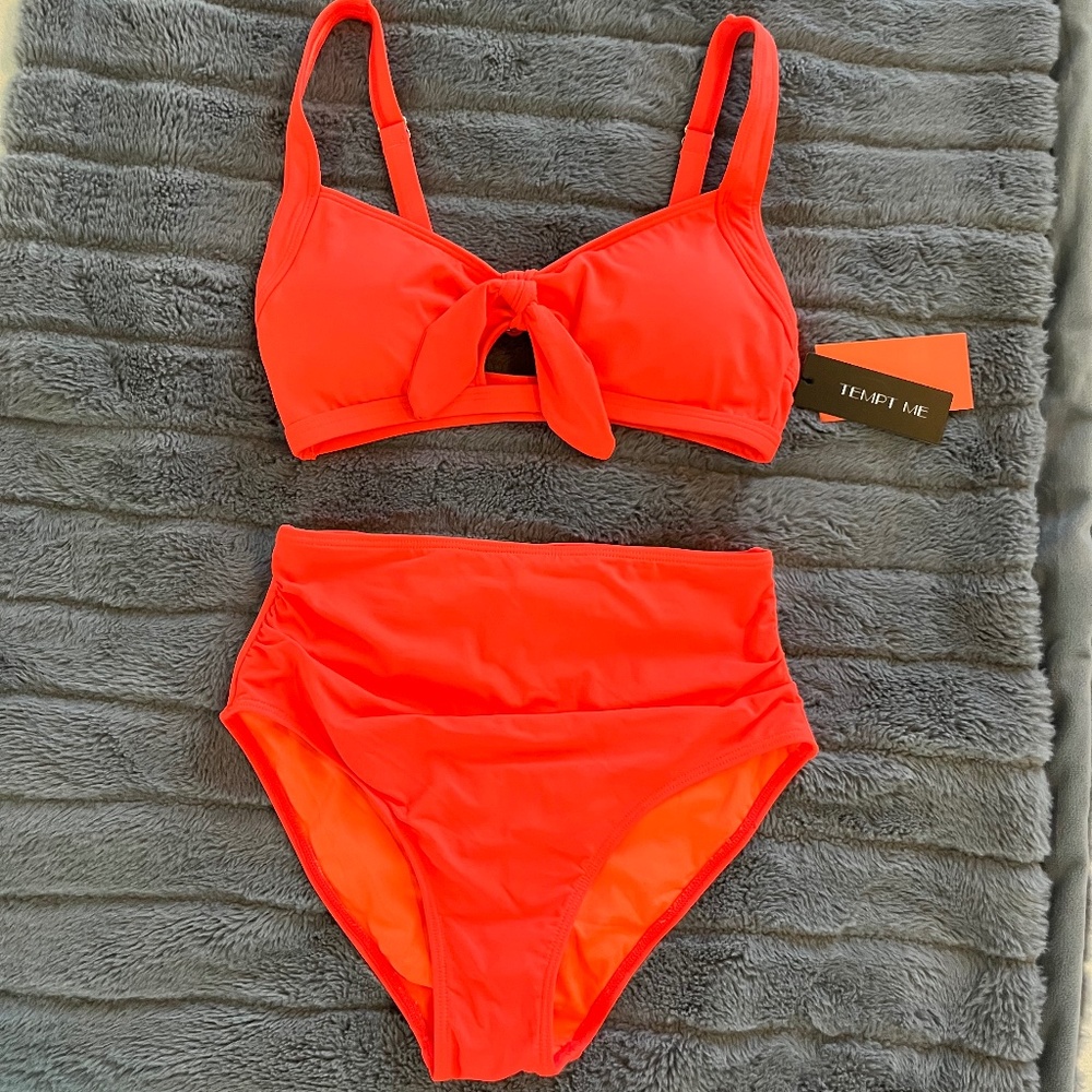 TEMPT ME Neon Orange Bikini XS NWT - Picture 4 of 10